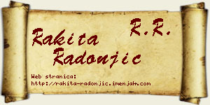 Rakita Radonjić vizit kartica